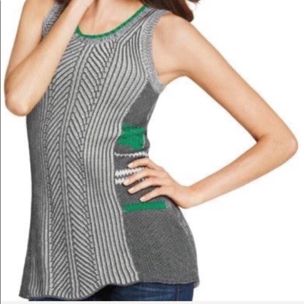 CAbi Trident ribbed striped tank sweater